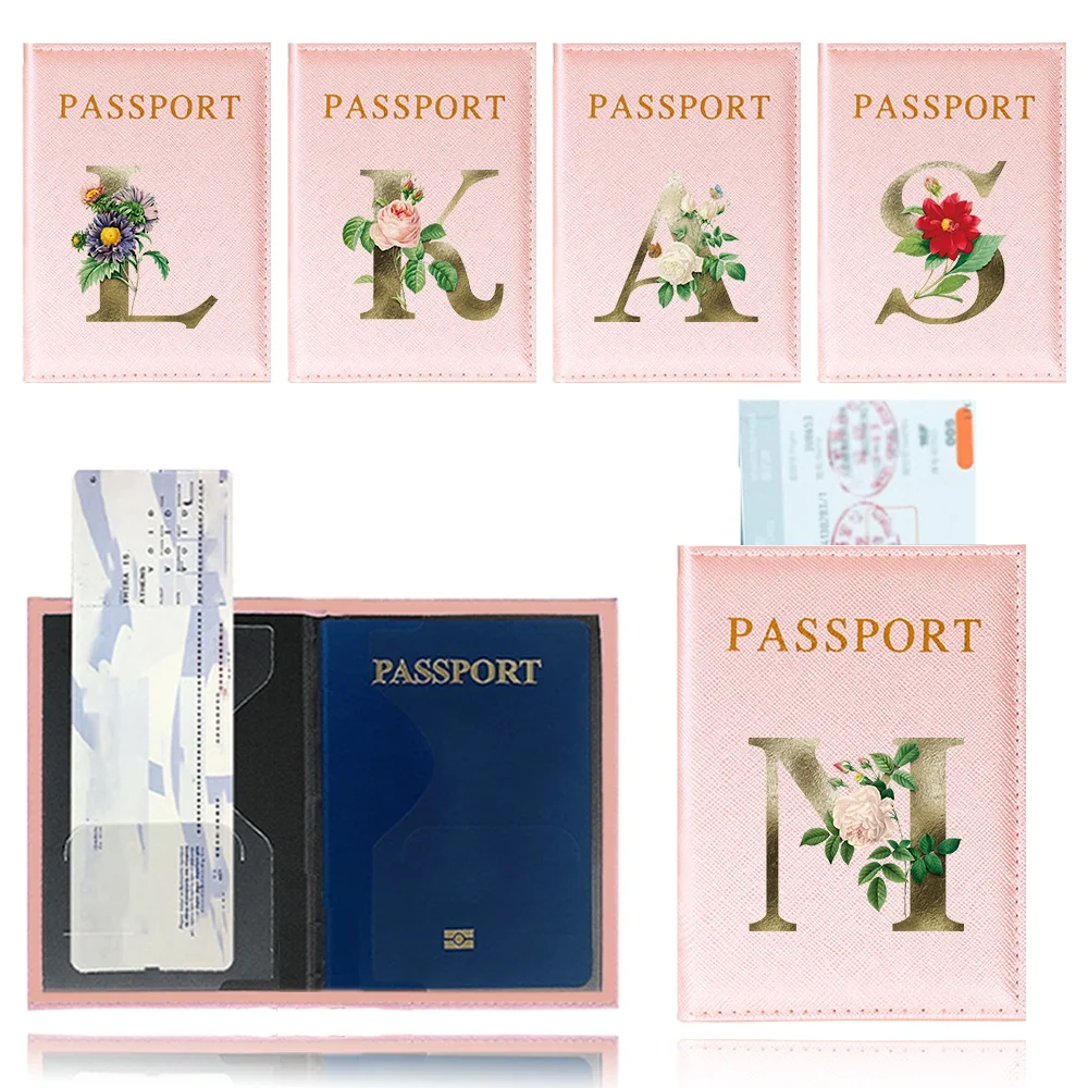 

Passports Pouch Passport Protective Cover Watertproof Passport Case Passport Holder Golden Flower Pattern Series ID Card Holders