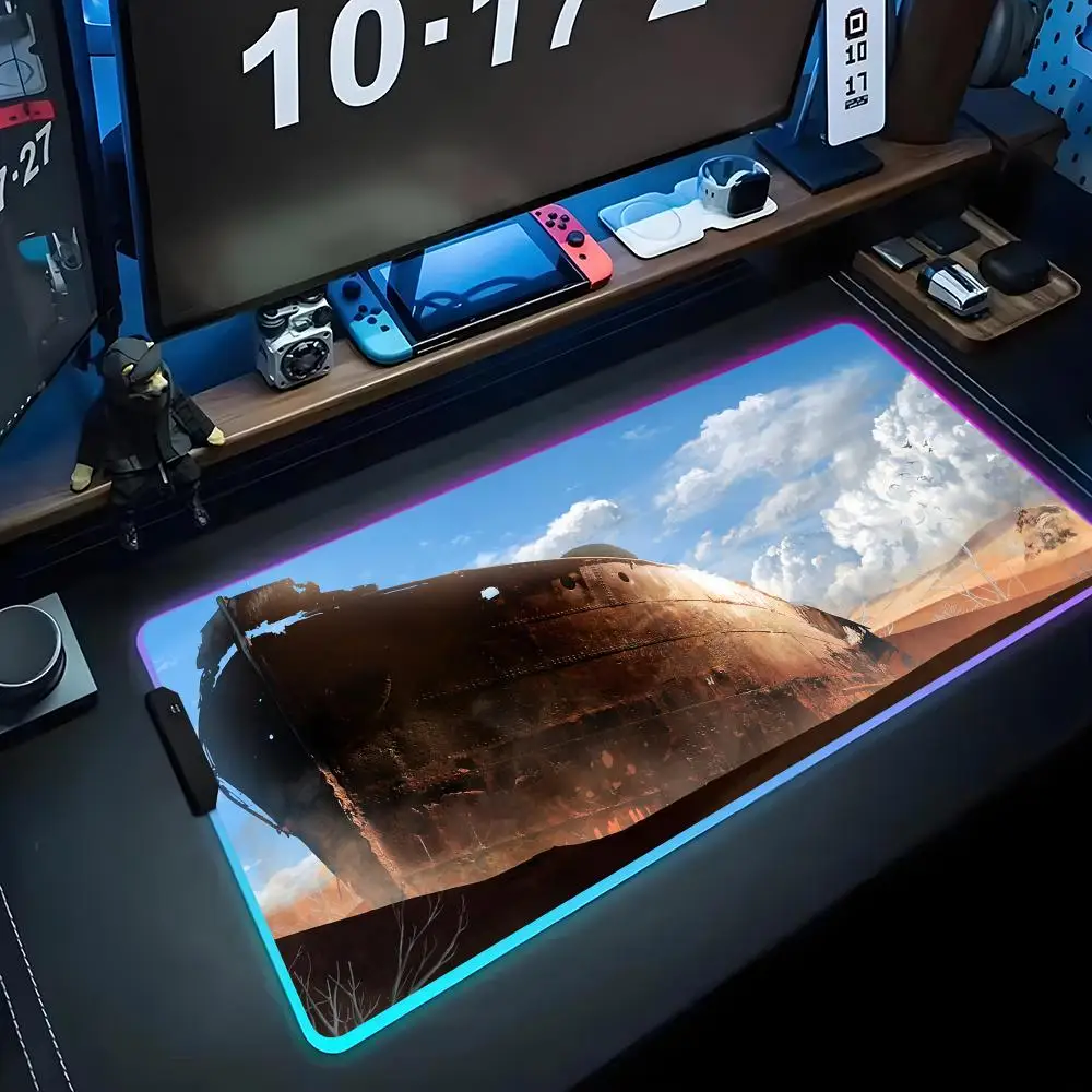 

Anime sinking Mouse Pad RGB Gaming Mousepad Big LED Pad PC Desk Mat Luminous Mouse Pad Large Keyboard Mats Table Rug With