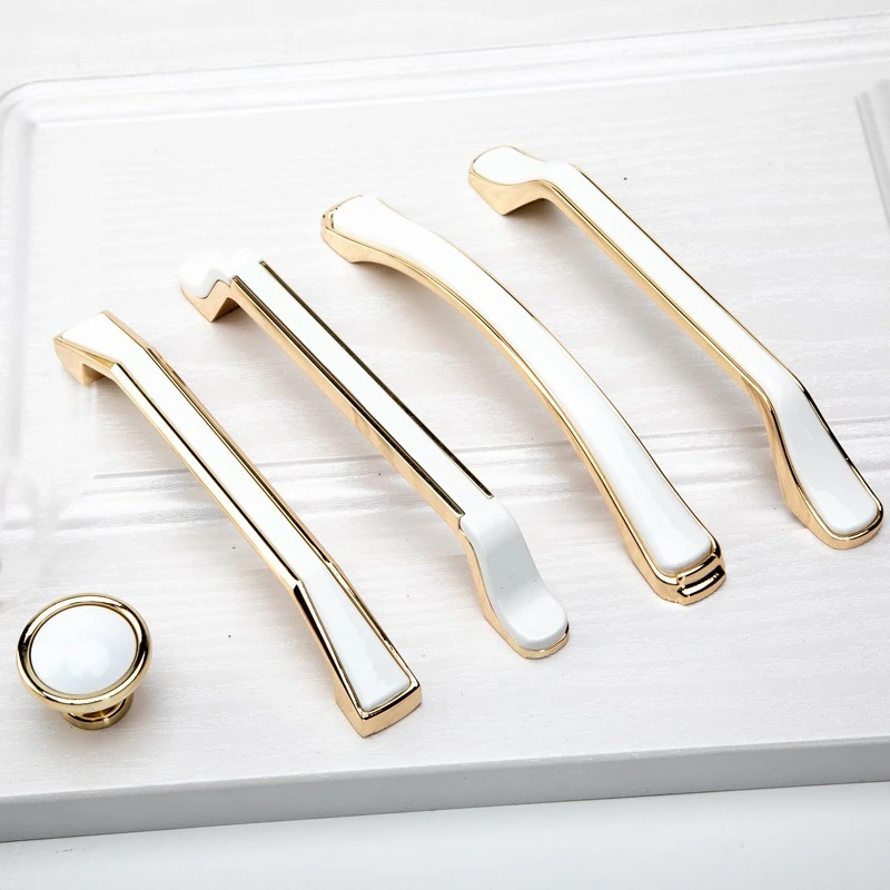 Nordic Light Luxury Single Hole White Cabinet Handle for Kitchen Wardrobe Drawer Door Pull