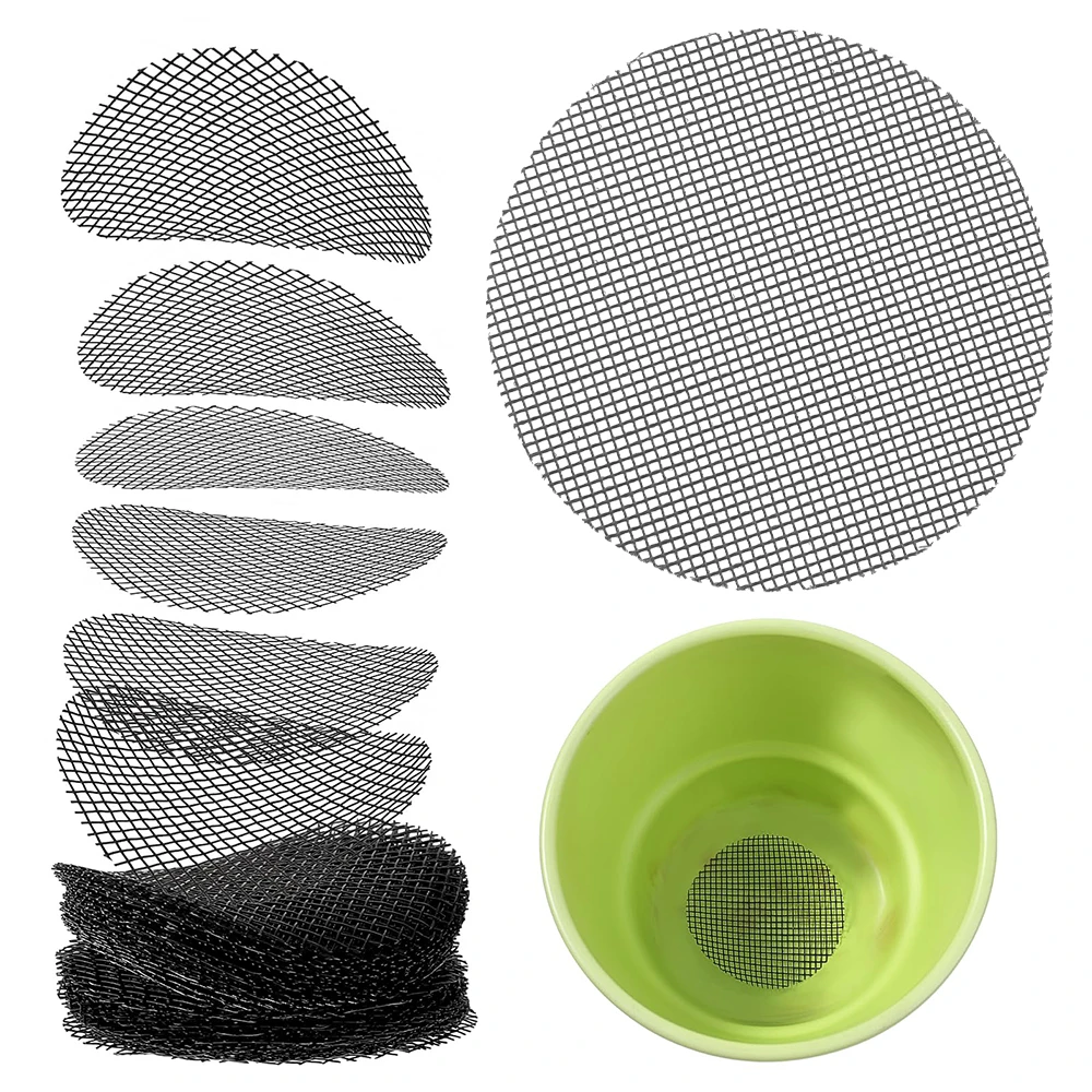 

50 шт., дышащая прокладка для предотвращения потерь почвы, герметичная дренажная сетка для цветочного горшка с отверстием, нижний коврик, дышащая дренажная прокладка, сетка