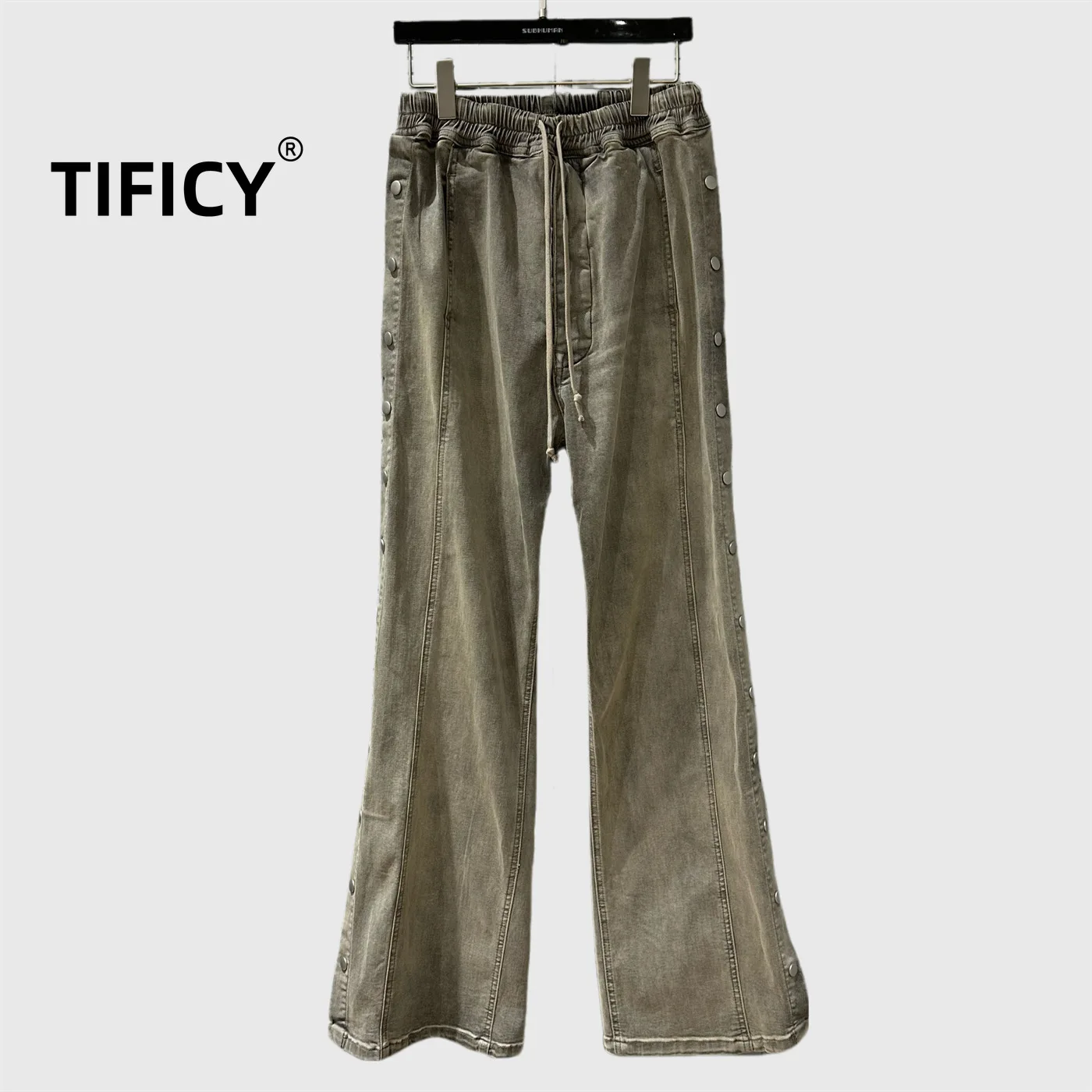 

Dark Side Breasted Pants Women/men RO Style Distressed Washed Micro Flared Pants Versatile and Fashionable Micro Flared Jeans