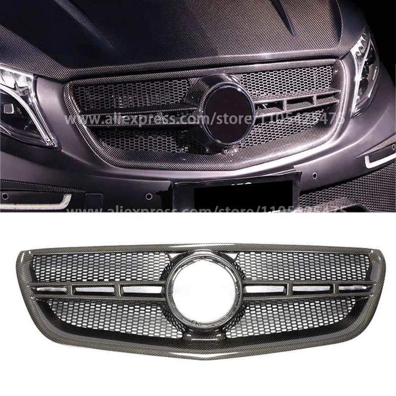 Carbon Fiber V-Class W447 Car Grill for Mercedes Benz Vito V220 V250 Van 2015-2019 Body Kit