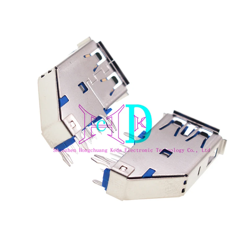 2PCS USB3.0 connector 3.0 Type A Female Type B Type AF 90 degree side insertion 180 degree high speed interface printer terminal