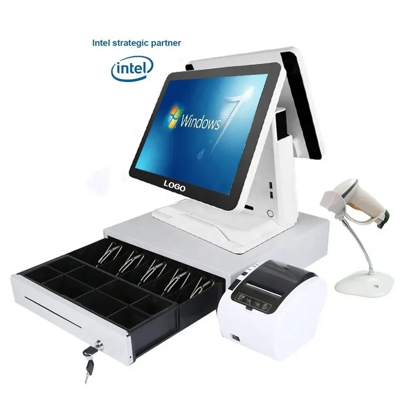 شاشة تعمل باللمس الكل في واحد نظام POS/تسجيل النقد/آلة POS لأمين الصندوق