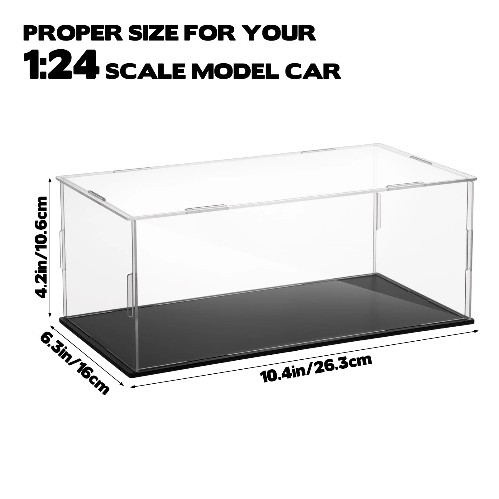For 1: 24 Scale Acrylic Model Car Display Case Display Boxes for Diecast Model Car Showcase Storage for Vehicle Toy Collectibles