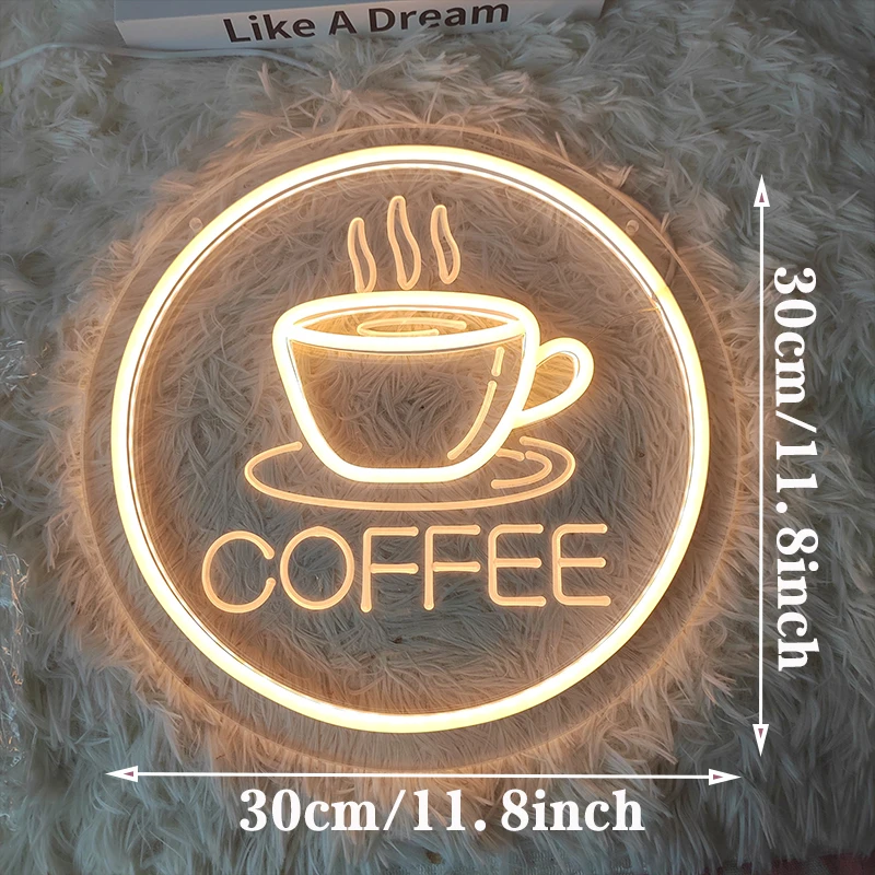 LED Neon Light Coffee Neon Sign Light Bars Supermarkets Coffee Shops Restaurant Hotel Wall Window Decorate Signs usb cafe Lamp