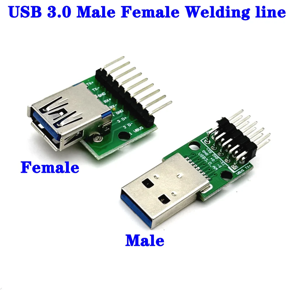 

Data Charging Cable Jack Test Board with Pin Header 90 Degree Micro Mini USB Type C 9Pin 10Pin USB 3.0 Female Male connector