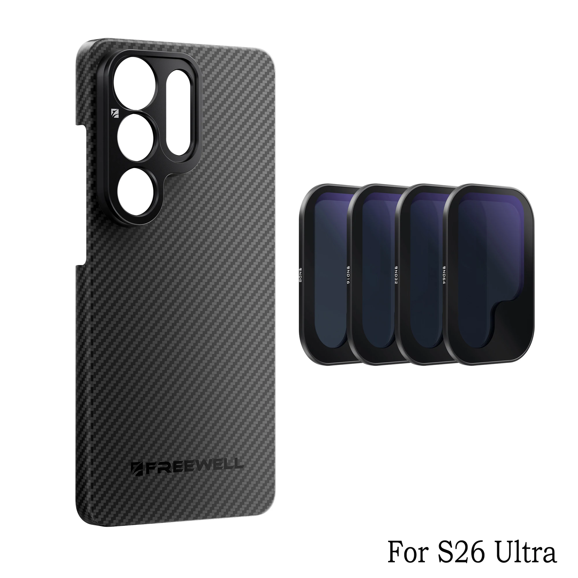 Freewell Filmmaker Kit 17MM telefoonhoesje & 4-pack ND-filter voor Samsung Galaxy S23/S24/S25/S26 Ultra fotografie accessoires