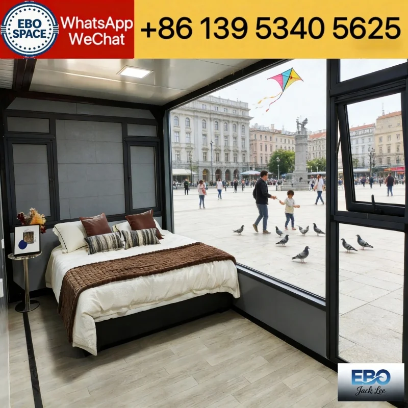 Practical 30ft foldable modular prefab container house outdoor cabin villa waterproof design long lifespan includes kitchen bat