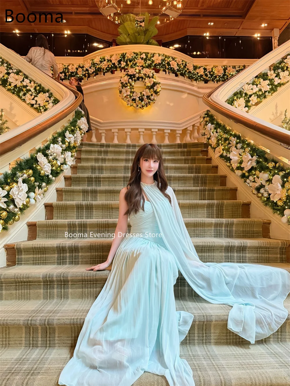 Booma Elegante A-lijn Strapless Plooi Jurken Formele Partij Jassen voor Vrouwen Eenvoudige Vloerlengte Prom Gown Aanpassen 2025