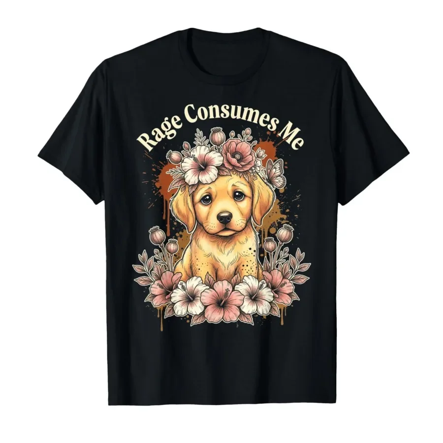 

Rage Consumes Me Funny Cute Dog Sarcastic Meme T-shirt For Men Women 100% Cotton T Shirts Short Sleeve Tops 0403-2
