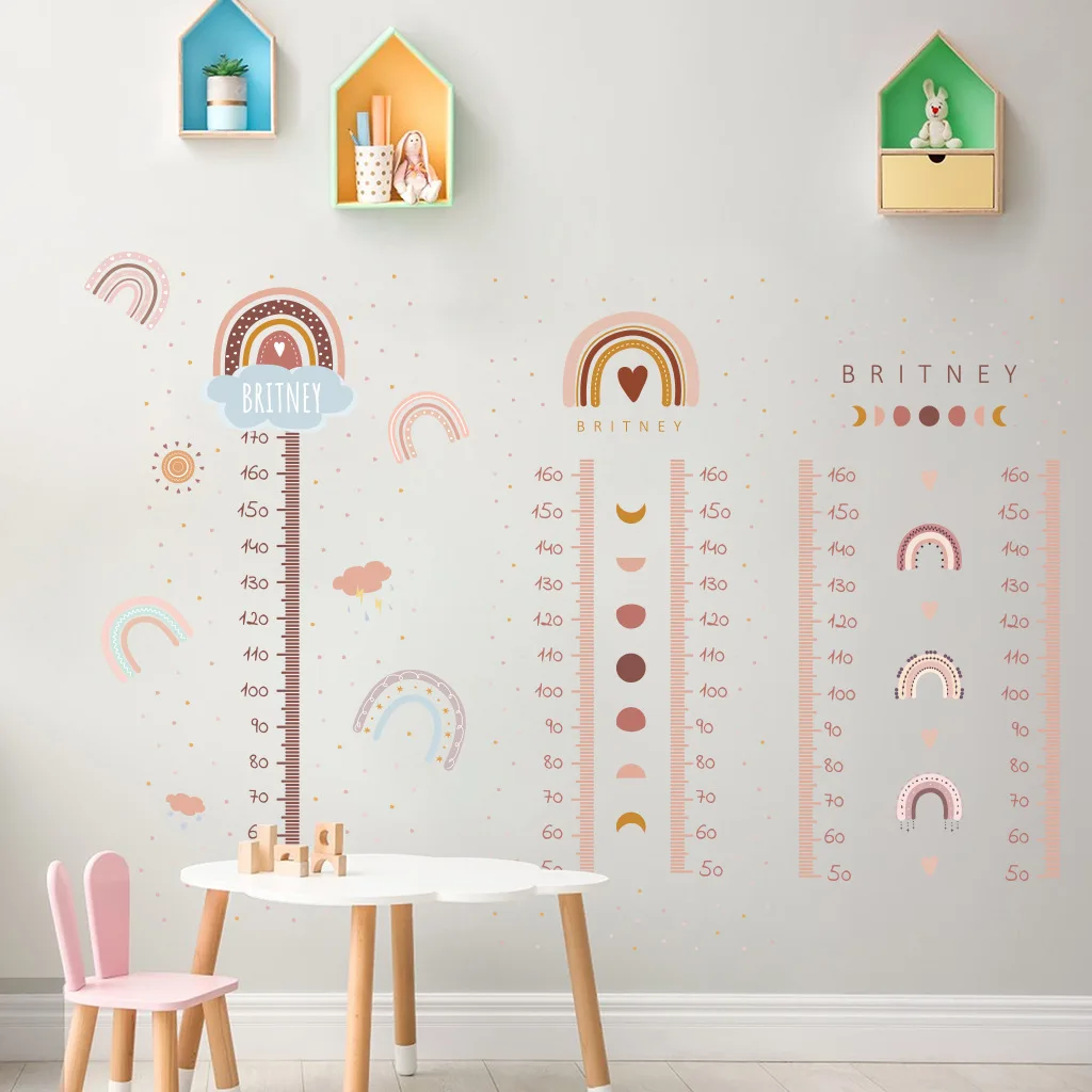 

Cartoon Height Measure Wall Sticker for Kids Rooms Child Growth Ruler Stickers Gauge Growth Chart School Decals Nursery Bedroom