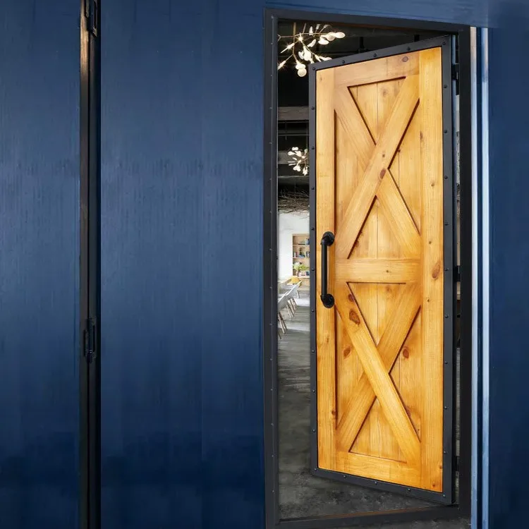 

Wrought iron vintage solid wood doors, barn sliding , creative restaurant decoration container