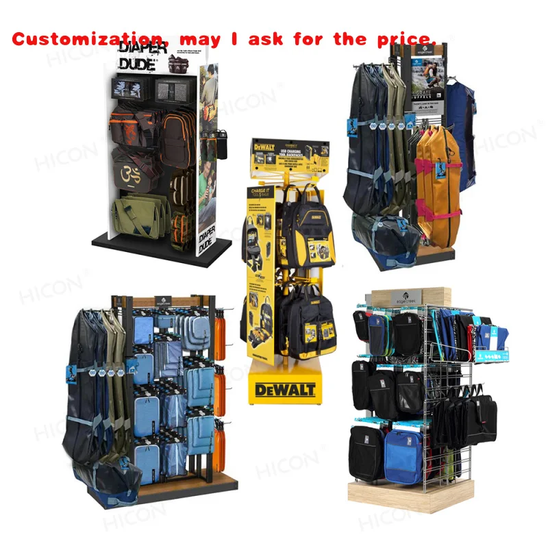 

custom.Customized Metal Boutique Wood Showcase Bag Laptop Bag Pack Bag Rack Display Stand