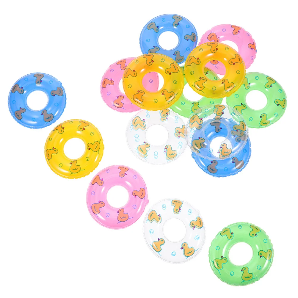 60Pcs Mini Inflatable Swim Rings Pool Float Summer Bath Baby Floating Rings Photography Props Baby Pool Float Tiny Swim Ring