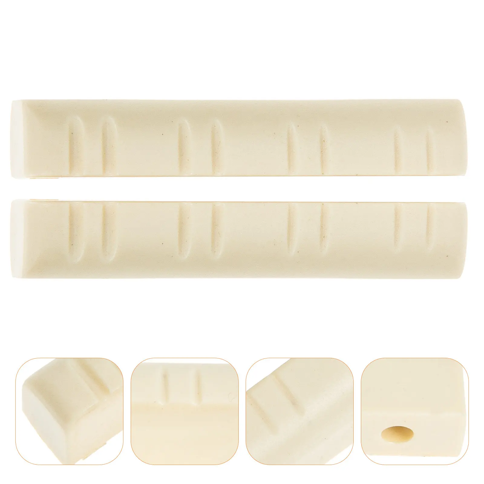 2Pcs Sturdy Lightweight ABS Mandolin Nut Set for Clearer Richer Melody Mandolin String Support Bridge Saddles Replacement Parts