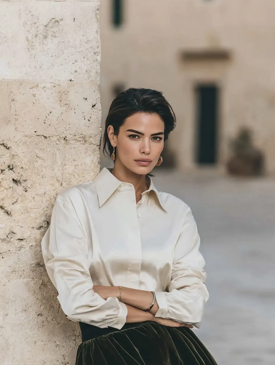 

Mia Muse Women's Shirts 2025 Autumn Office Lady Plain Single Breasted Button Front Long Sleeve Shirt Collar Daily Shirts