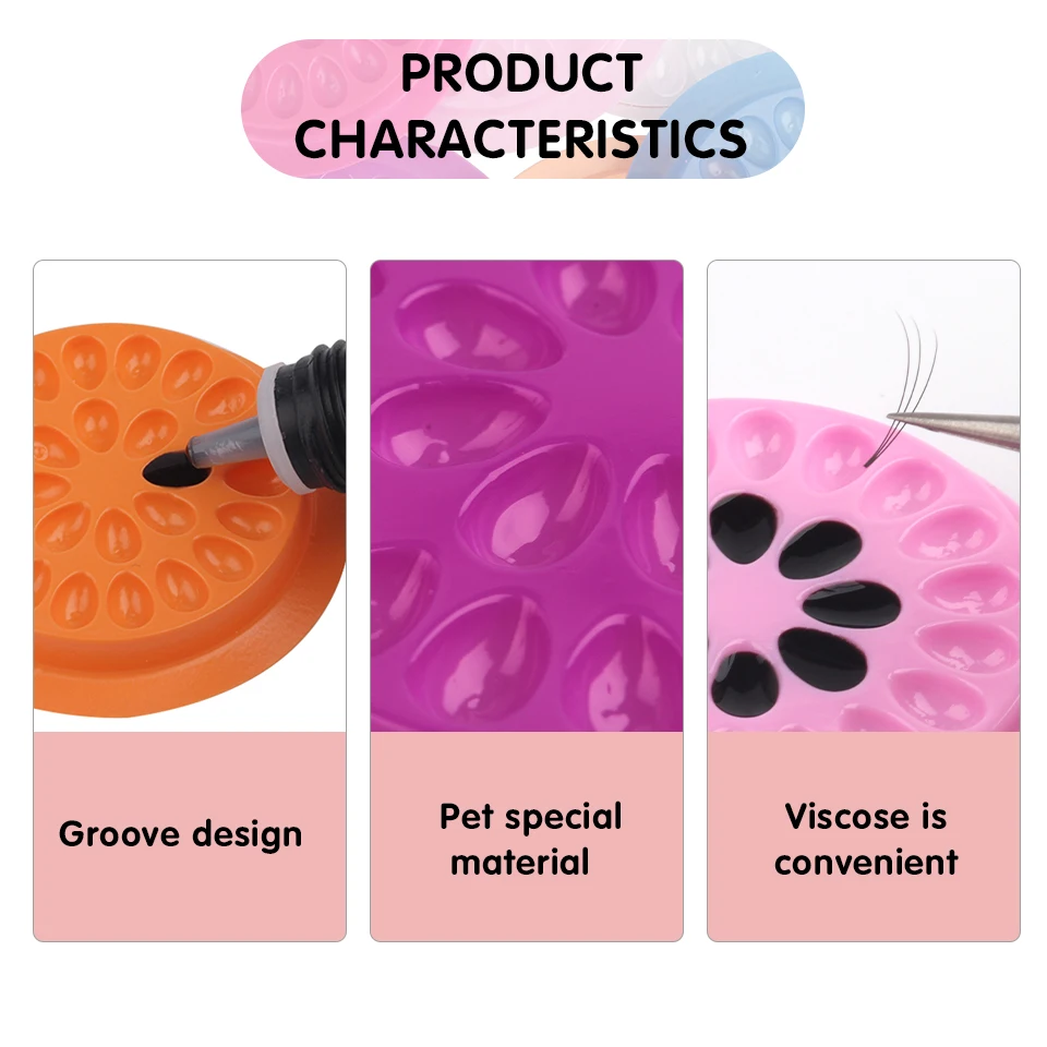 Disposable Eyelash Extension Glue Holder Plastic Eyelashes Adhensive Pallet Pad Makeup Tool