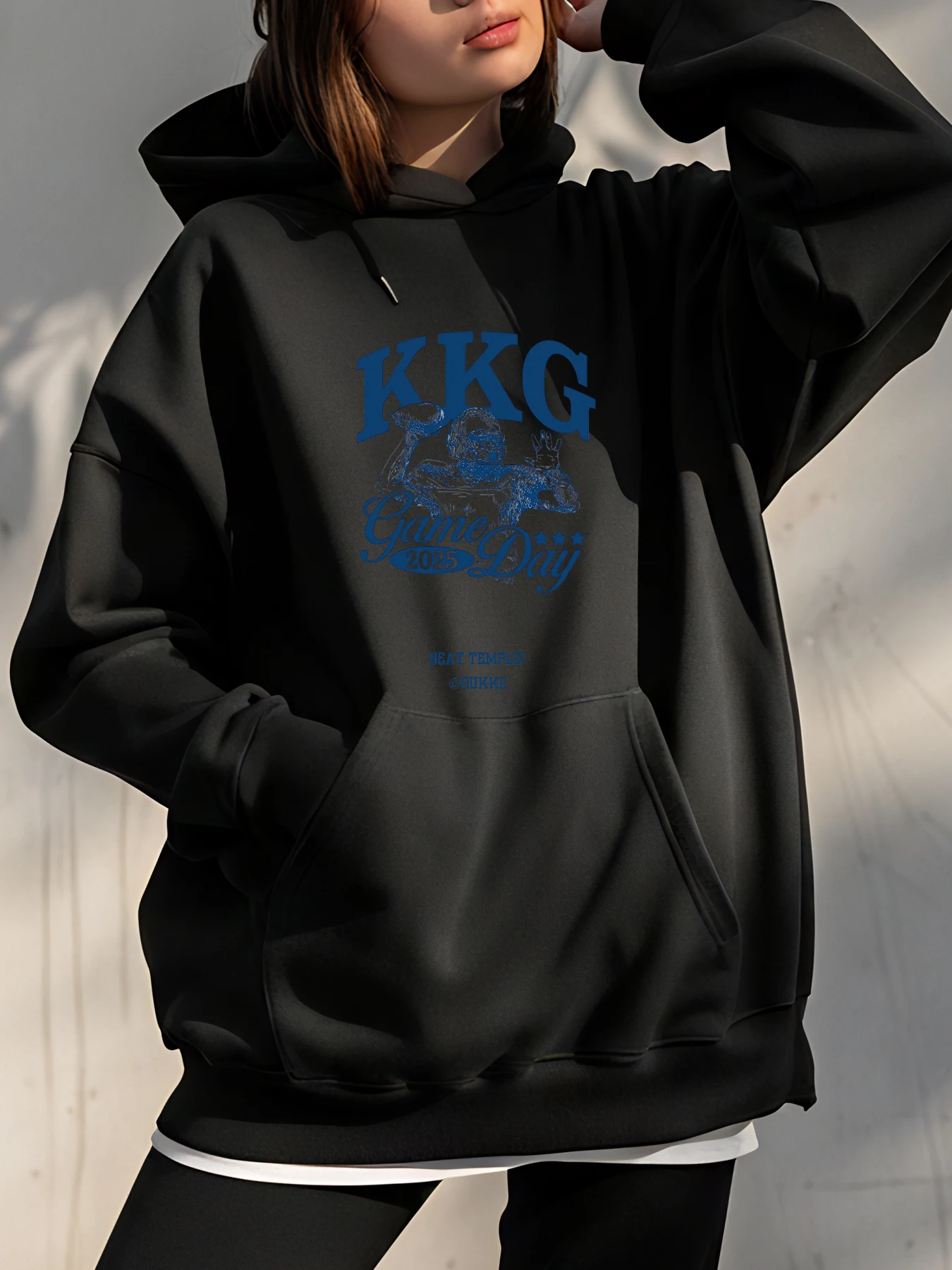 

Черная толстовка KKG Gym Dij с принтом, толстовка большого размера, унисекс, повседневная уличная одежда, модная женская и мужская одежда