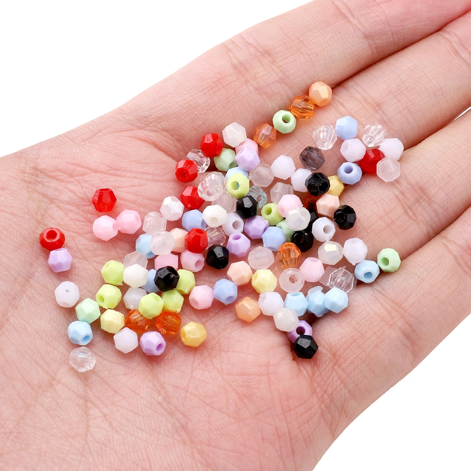 5-15g/bag Acrylic Multicolor Loose Beads Approx 150-450pcs 4x4mm Rhombus Colorful Beads Handmade DIY Bracelet Earrings Supplies