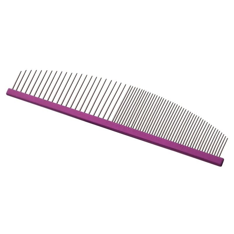 AAAF شكل الهلال الخشنة الاستمالة الحيوانات الأليفة مشط واسعة/ناعمة الأسنان زبدة تصميم للكلاب والقطط تشابك أداة إزالة الصواميل