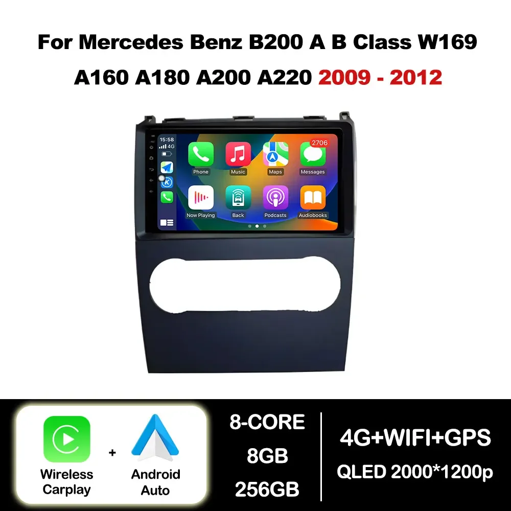 

Android Auto For Mercedes Benz B200 A B Class W169 A160 A180 A200 A220 2009 - 2012 Car Radio Multimedia Player BT GPS Navigation