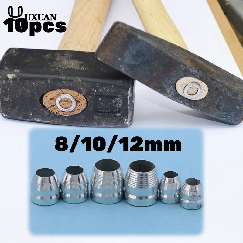 10pcs 8/10/12mm Safety Round Handle Wedges Steel Hammer Handle Splitting Wedge For Axe Claw Hammer Steel Carpentry Maintenance