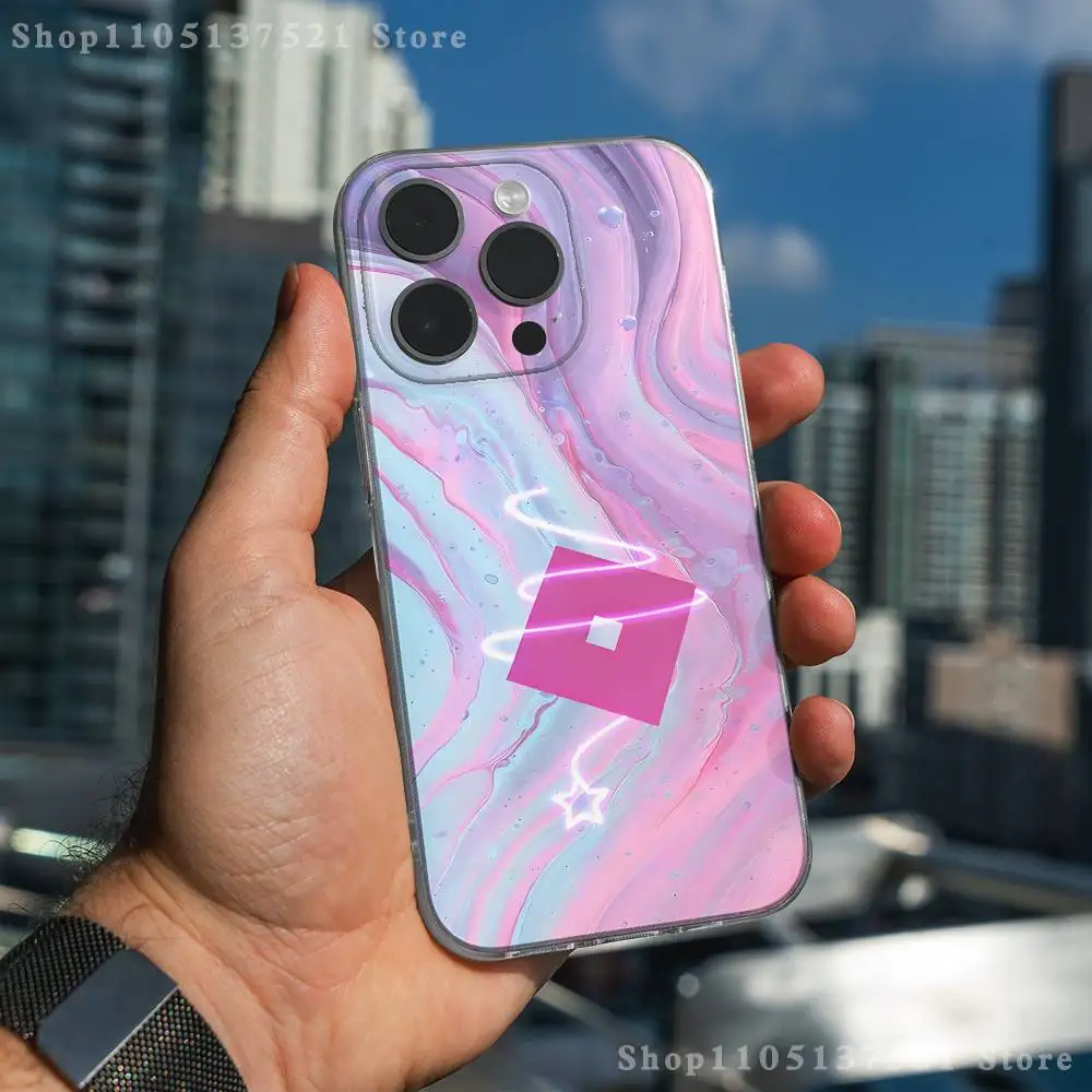 حافظة هاتف بشعار Game R-Roblox-ES لهاتف iPhone 17,16,15,14,13,12,11 Pro,Max,Plus,X,XS,XR,SE4,E غطاء ناعم شفاف صغير #4