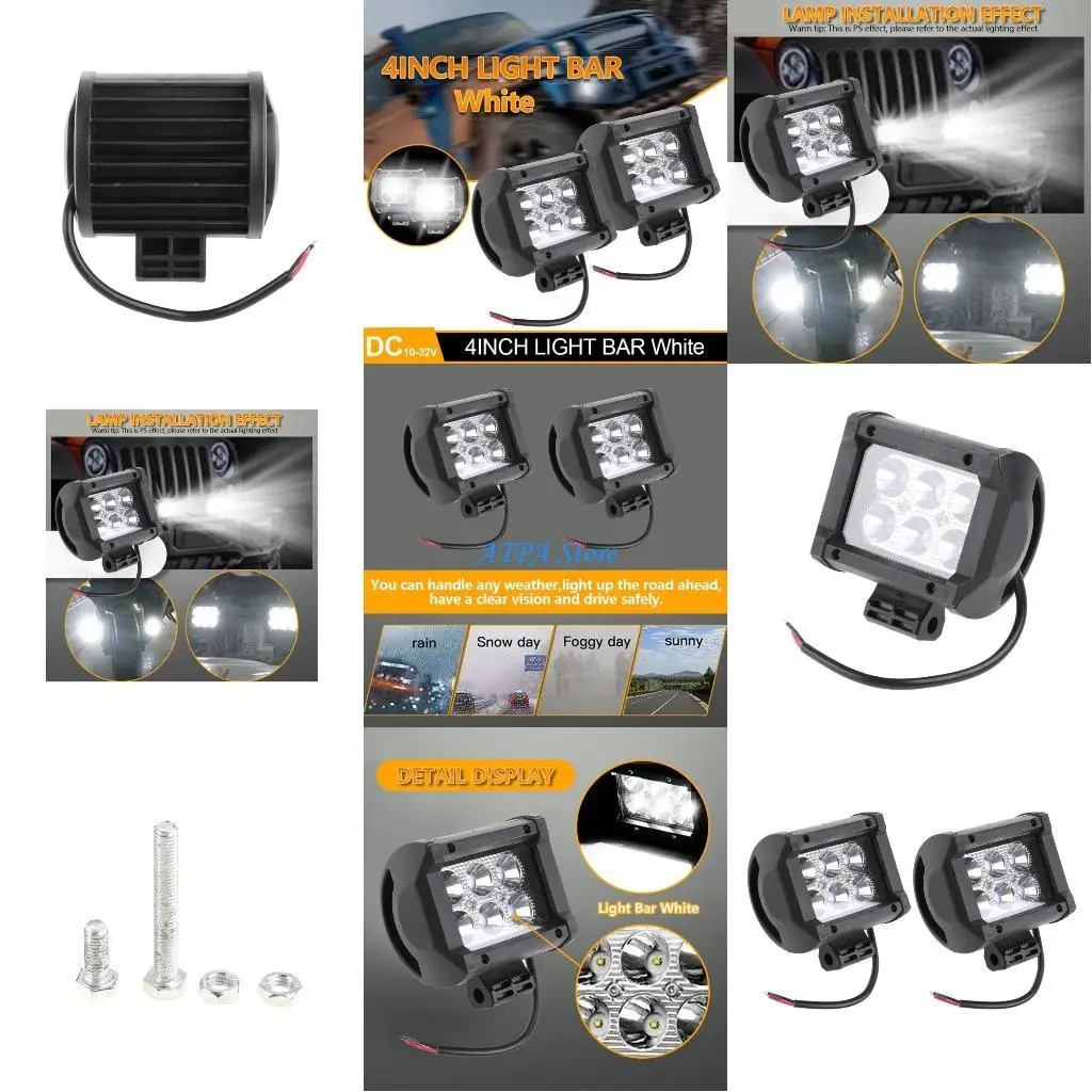 U13C 2 قطعة 18 واط 1500LM الفيضانات Led قبالة أضواء الطريق مشرق القيادة الضباب ضوء قارب أضواء مصابيح القيادة Led ضوء العمل #1