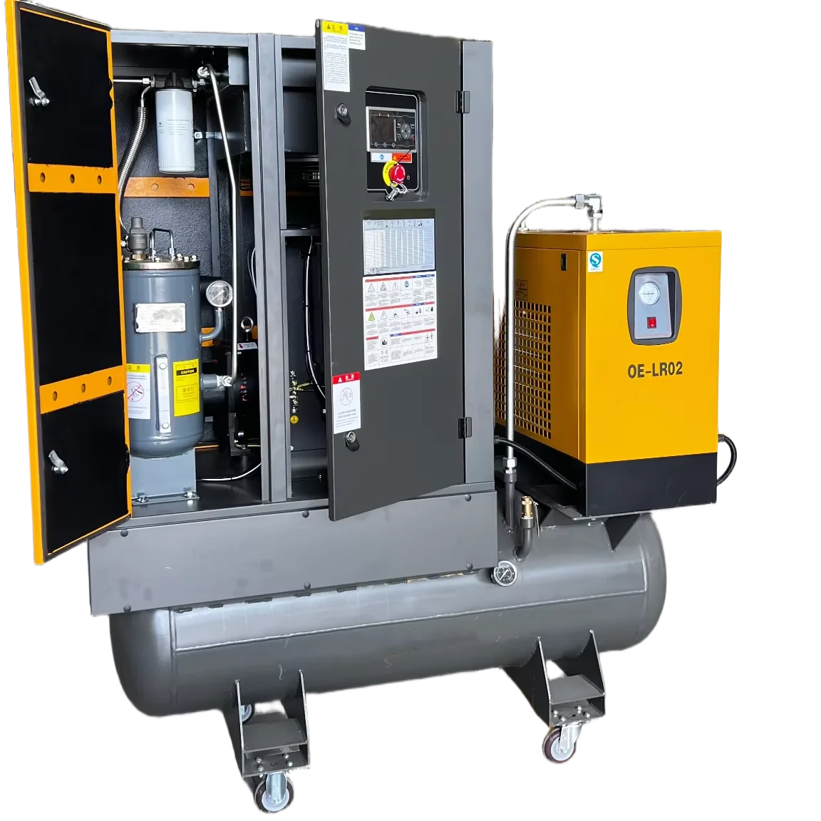 

Durable Single-Phase Industrial Rotary Screw Air Compressor All-in-One Silent Unit Integrated Air Dryer Tank Core Engine