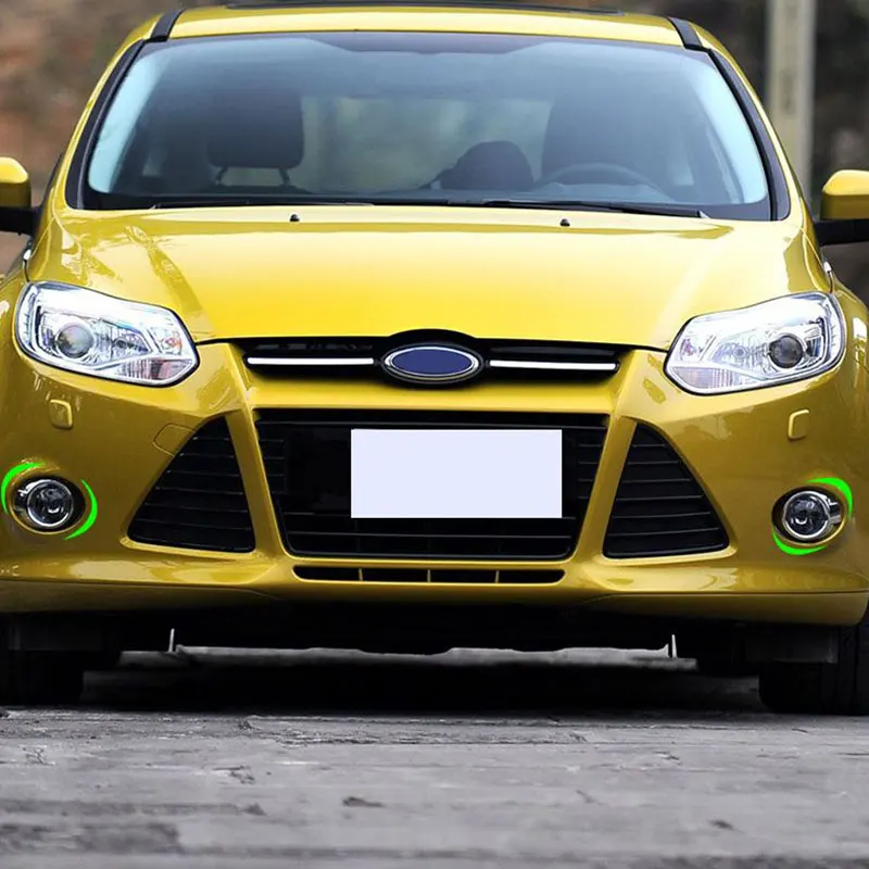 2 قطعة ABS كروم سيارة الجبهة مصابيح الضباب يغطي رئيس أضواء الضباب غطاء ملصق لفورد فوكس 3 MK3 2012 2013 2014 2015 اكسسوارات