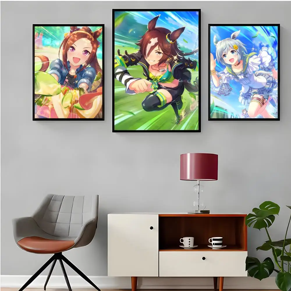 لعبة أنيمي U-Uma Musume Pretty DerbyS ملصق لغرفة المعيشة وغرفة النوم والبار جدار الفن يطبع ورقة ملصق الديكور الهدايا