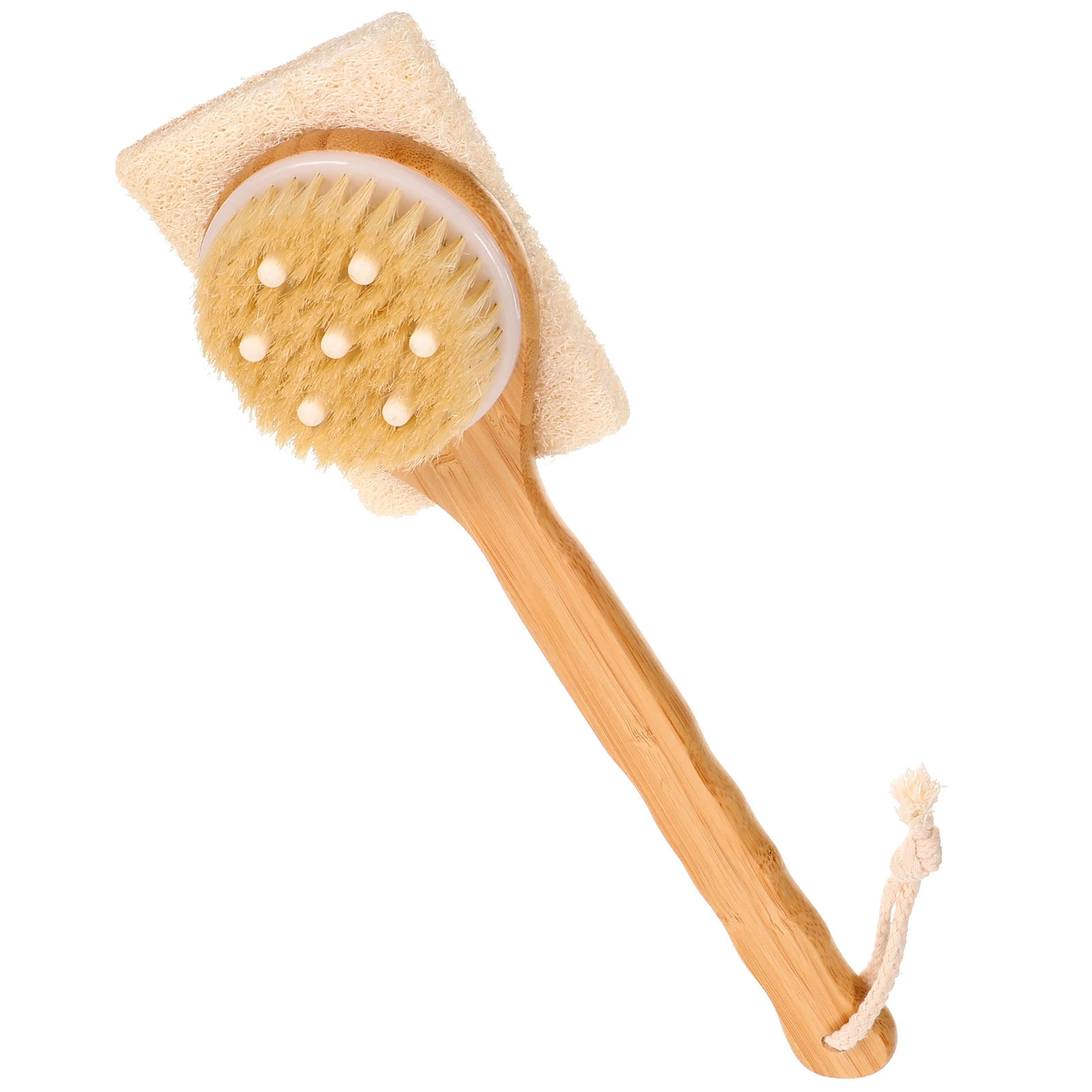 

Loofah Shower Foot Scrubber Bath Skin Exfoliating Brush Long Handle Body Cleaning Exfoliating Bamboo Bathing Brush
