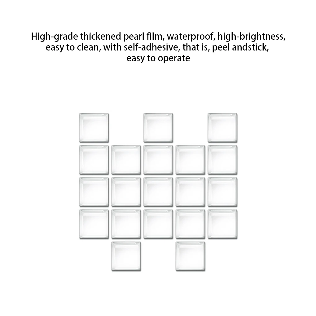 10 조각 모자이크 벽 스티커 자체 접착 타일 스티커 장면 레이아웃 액세서리 방 장식 블루 10*10*20PCS