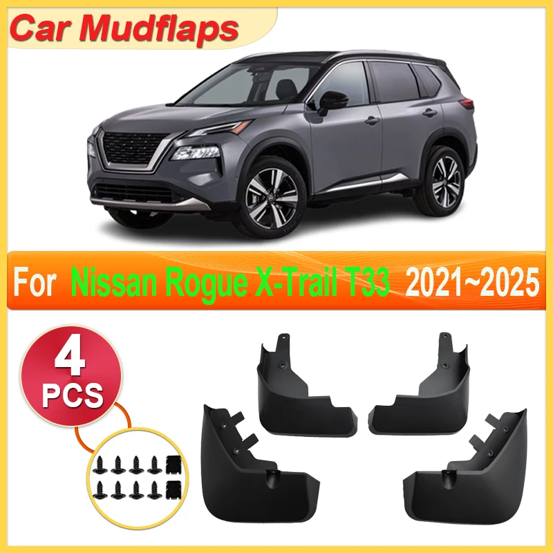 

For Nissan Rogue XTrail T33 MK3 2021~2025 Car Mudguards Parts Mudflaps Tool Splash Fender Flare Cover Guard Auto Mud Accessories