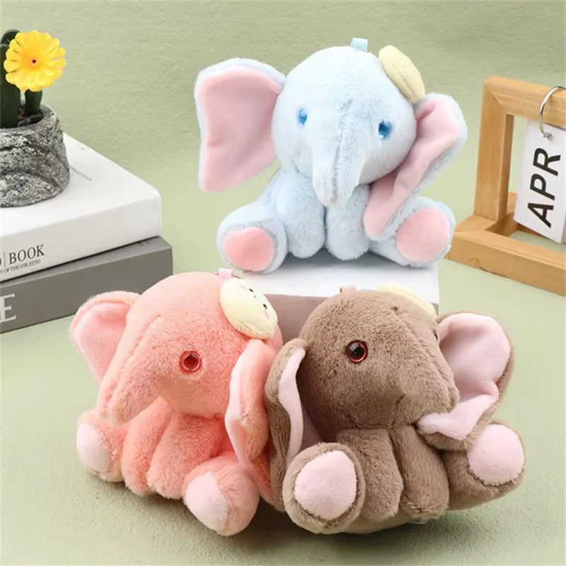 10 ซม.ของเล่นตุ๊กตา Plush Elephant Animation ตุ๊กตาช้างตุ๊กตาพวงกุญแจกระเป๋าเป้สะพายหลังกระเป๋าจี้ตกแต่งวันหยุดของขวัญ