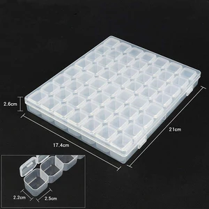 Trường hợp lưu trữ nhựa trong suốt cho các công cụ nghệ thuật móng tay, tổ chức khoang, vỏ hạt, hộp đựng đồ trang sức kim cương, 28 lưới, 56 lưới 12 Bán hàng chính làm móng tay - №6