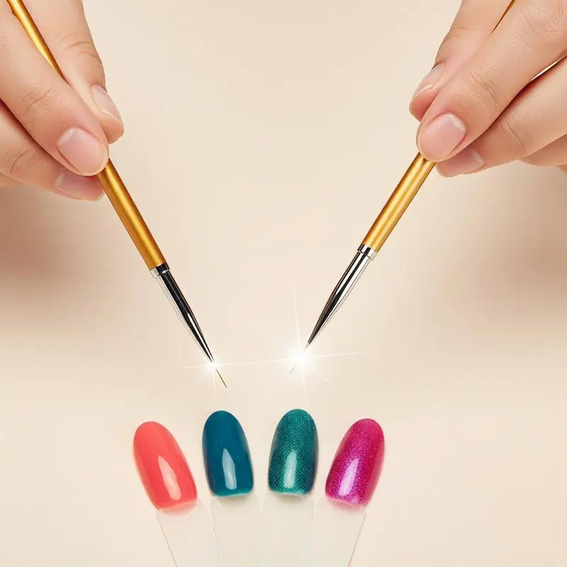 3Pcs DIY Nail Drawing Pen Acrylic French Stripe Liner Brush For 3D Tips Lines Stripes UV Gel Painting Tool