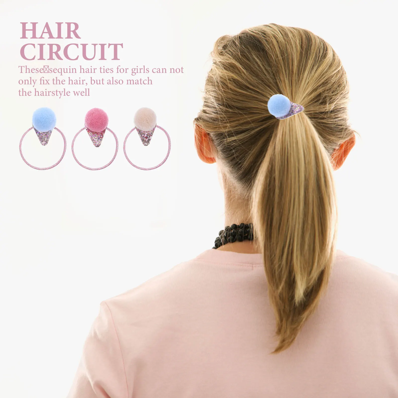

12 шт., веревки для волос, резинки для волос с блестками для цветочного дизайна, эластичные держатели для хвоста, аксессуары для вечеринки, повседневной носки