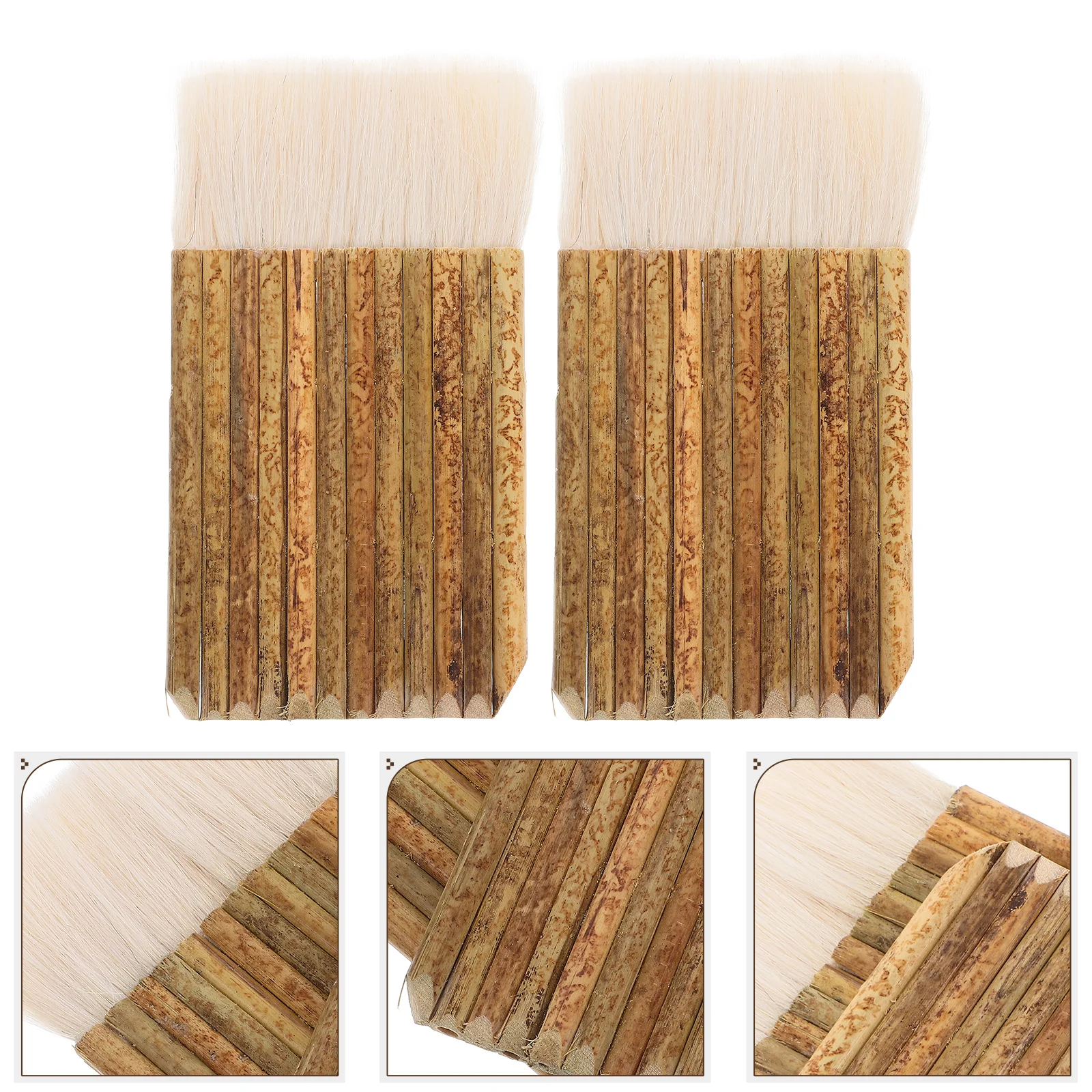 

2 Pcs Soft Brush Craft Paintbrushes Decor Painting Drafting with Handle Oil Bristle Gilded