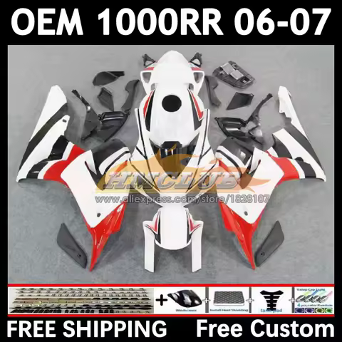 100%Fit Fairing For HONDA CBR 1000 RR CBR1000 RR CC red wgite 1000RR 1000CC 76No.124 CBR1000RR 06 07 2006 2007 Injection Body