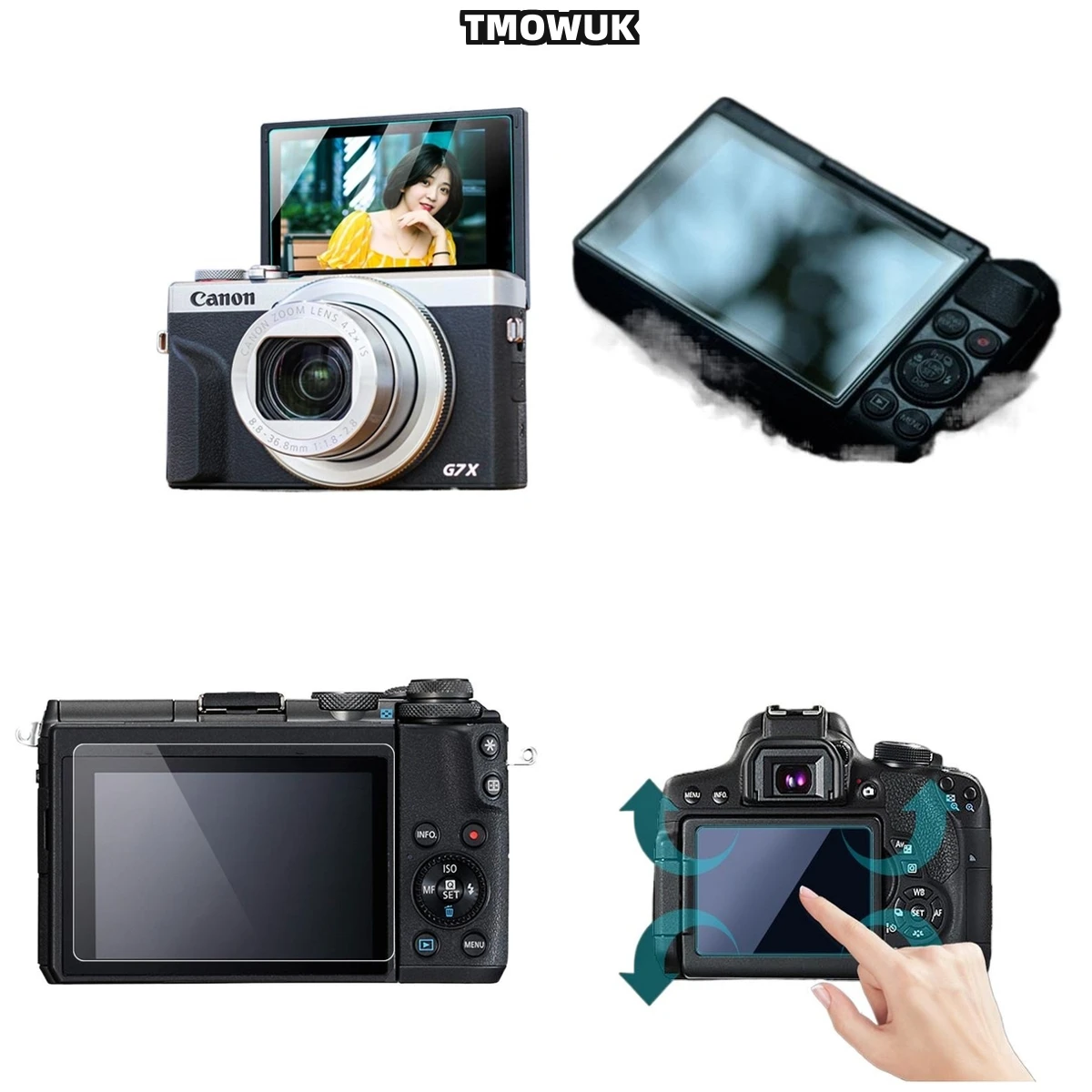 

For Canon G7X3 850D M200 9H Hardness Tempered Glass Film HD Clear Anti-Scratch Camera Screen Protector