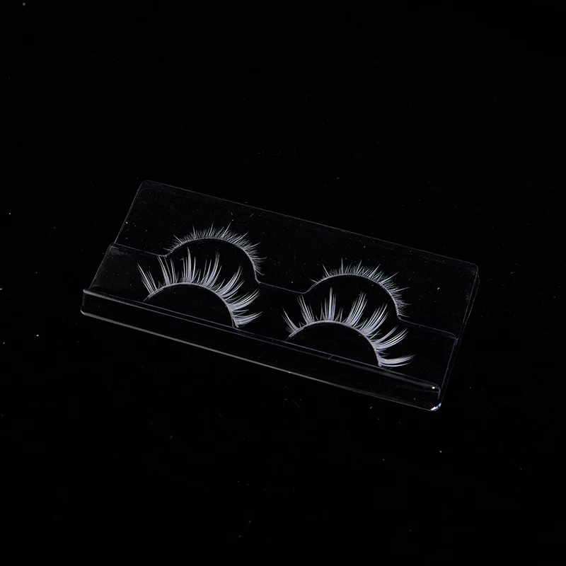 2Pairs White Upper/Lower False Eyelashes - Soft Wispy Lash Extensions