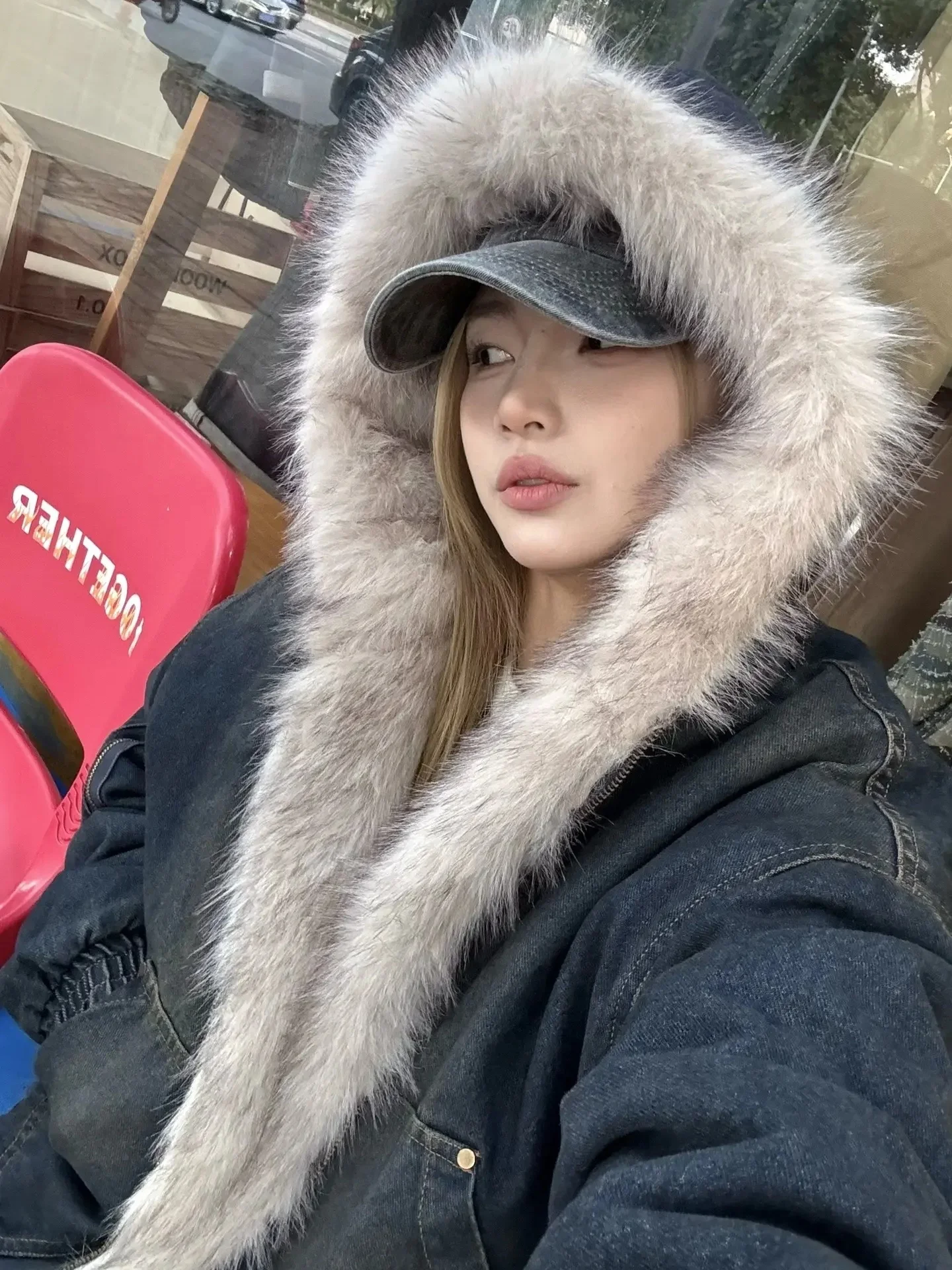 

Waed Denim Thiened Lamb Velvet Cotton Jaet Men's Winter Coat American Retro Eagle Statue Sle Youth Casual Warm Coat