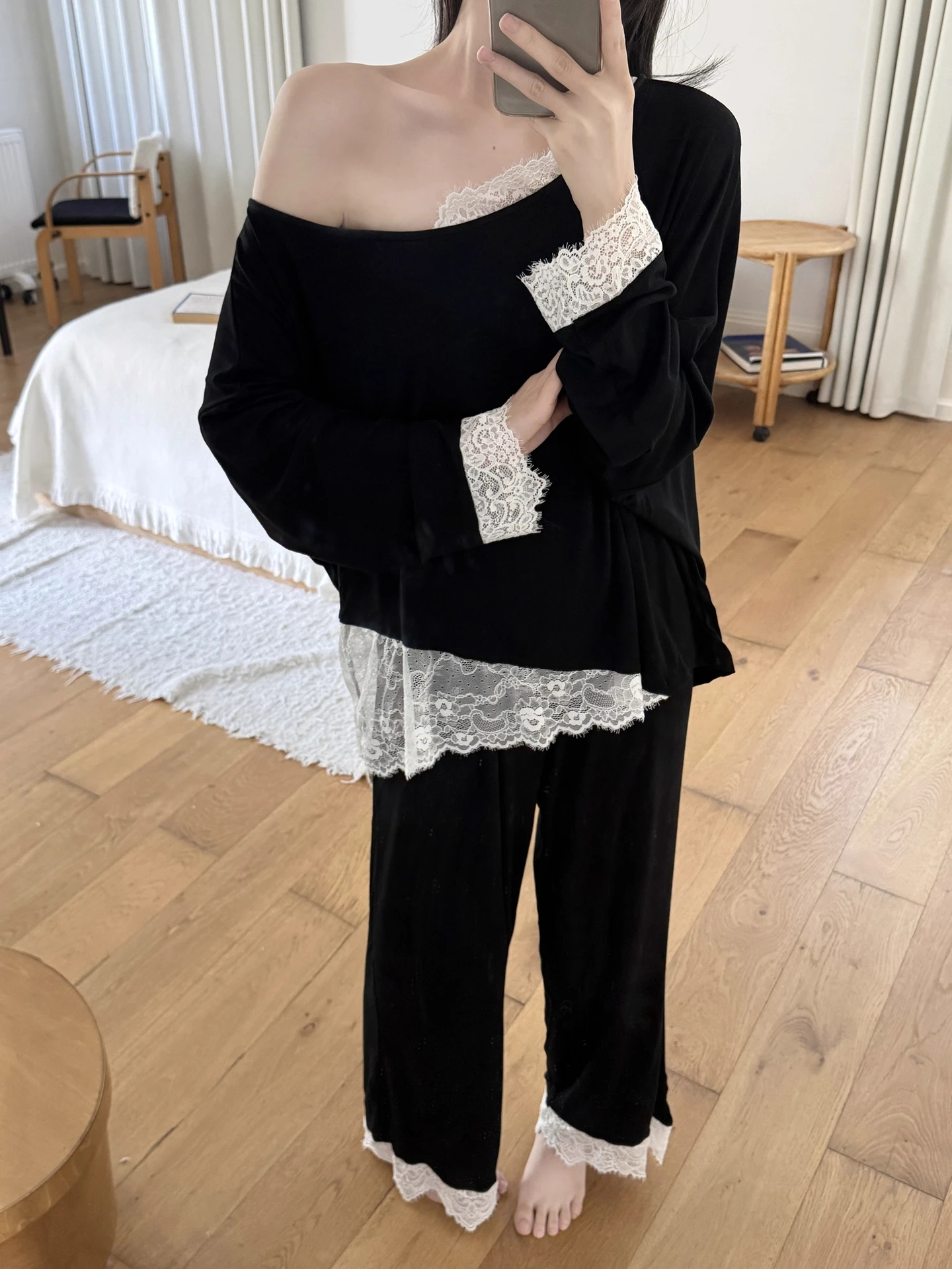 pure-desire-dentelle-contraste-couleur-maison-spwear-ensemble-bla-blanc-automne-nouveau-sle-confortable-longue-sve-rond-ne-maison-vetements