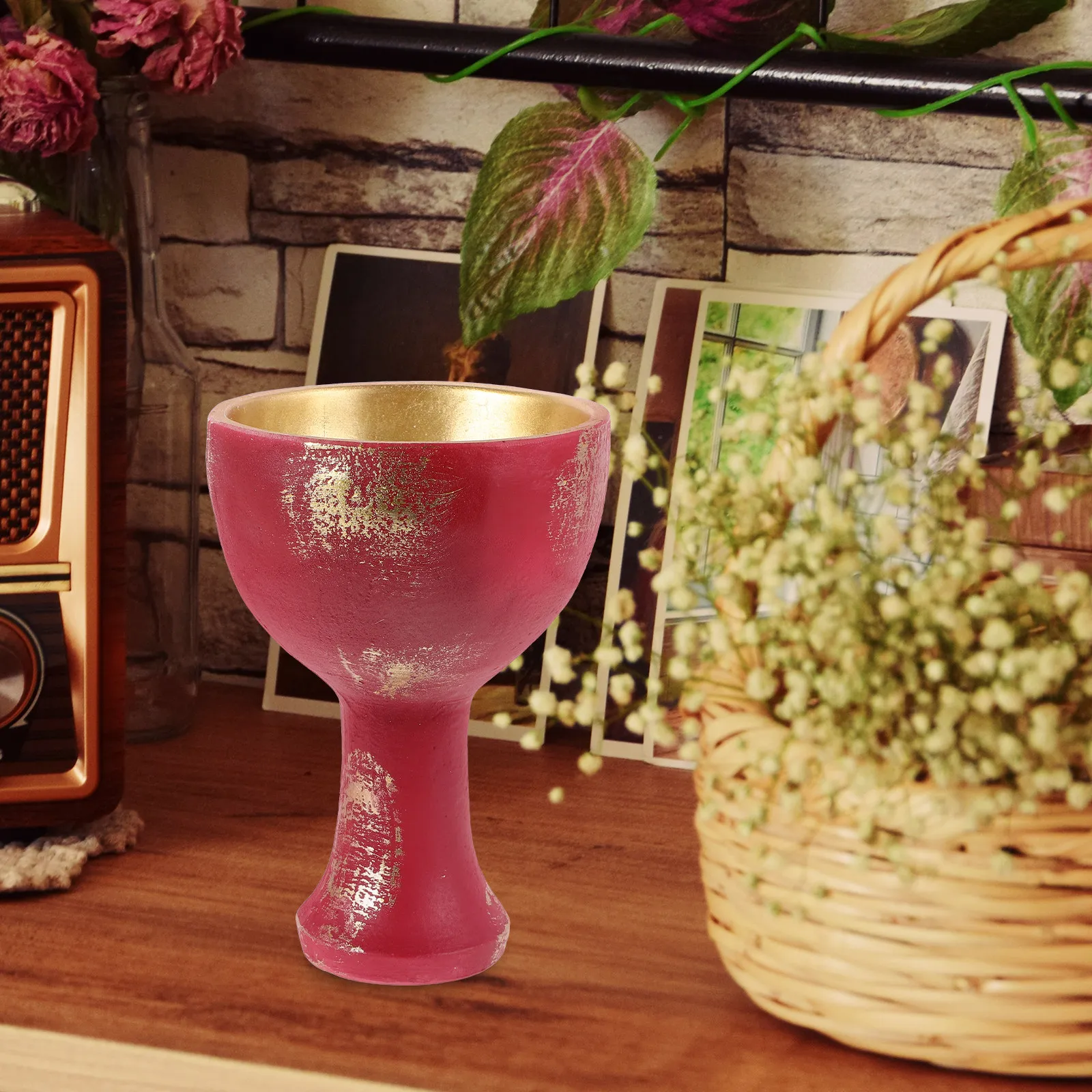 Holy Grail Resin Cup Religious Altar Chalice Sacrificial Vessel Worship Cup Decorative Home Decoration Prop Halloween Ritual