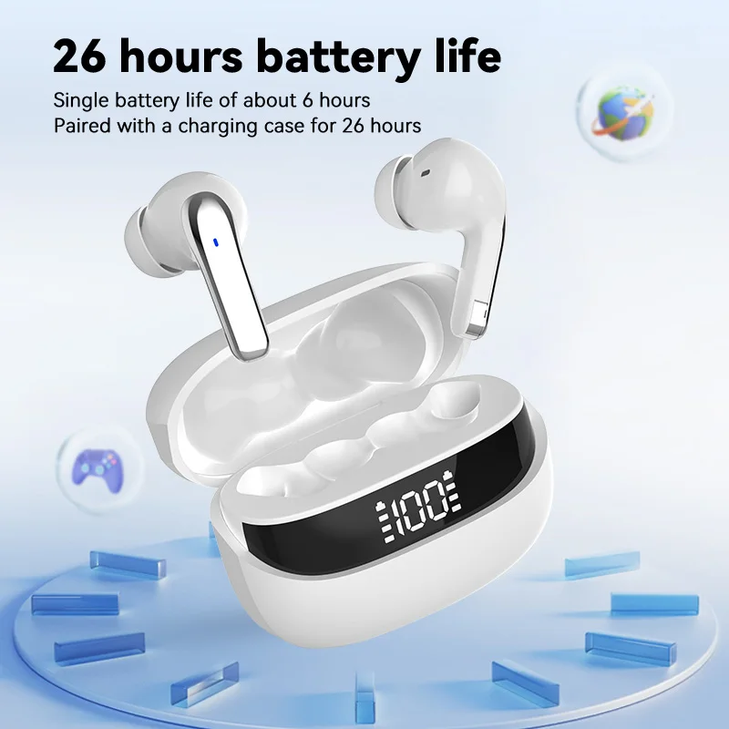 Auriculares Intrauditivos K40 con Pantalla Interna, Efecto de Sonido Dolby, Llamadas de Alta Definición, Sonido Estéreo Dual