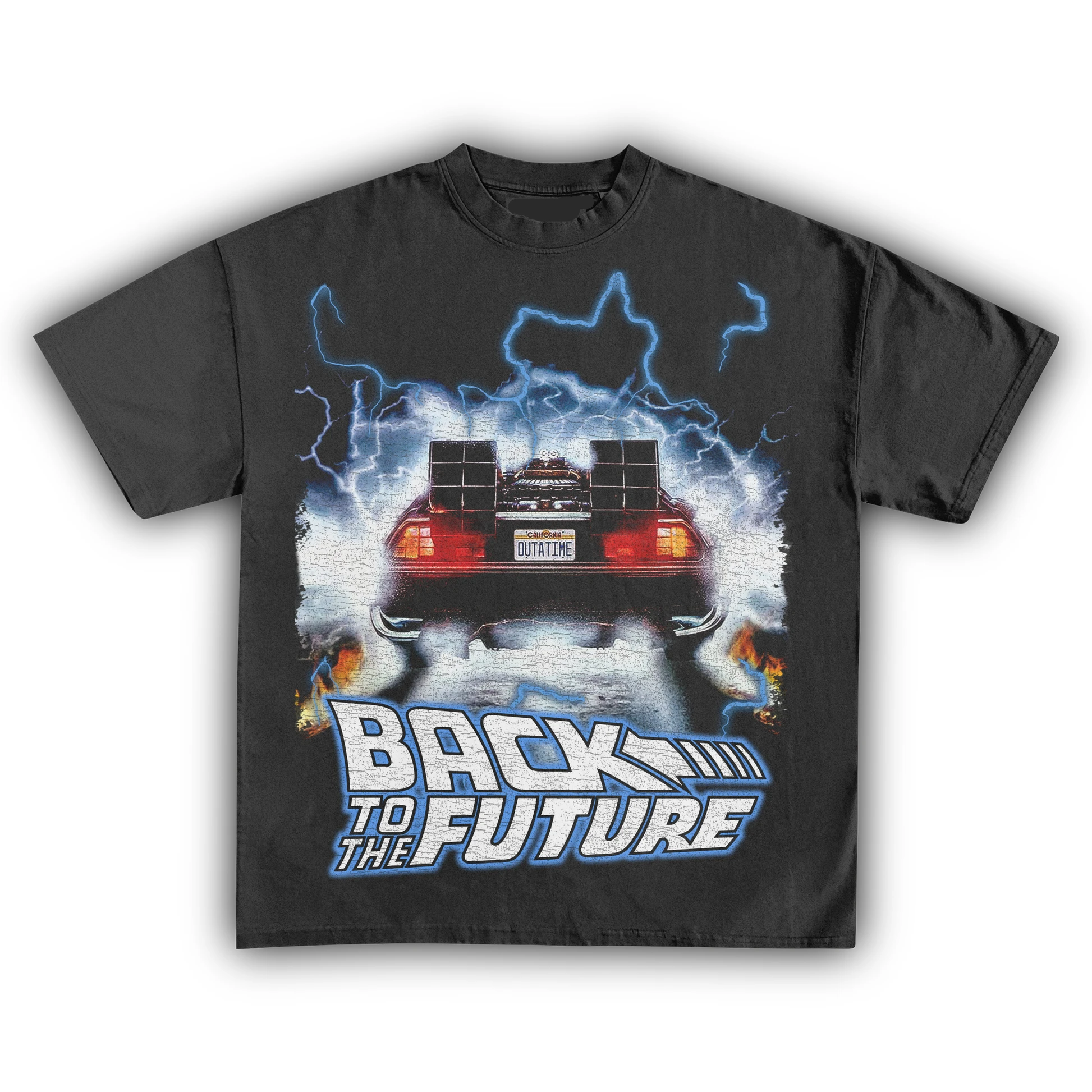 Back To The Future Delorean Outatime 80s Retro T Shirt for Men Women Vintage Sci Fi Movie Graphic Tee Streetwear