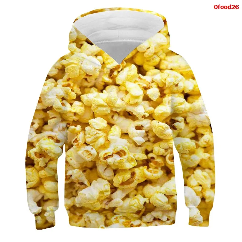 3D Print Funny Food Mens Hoodies Tops Candy Girls Boys Hoodies Kids Hooded Sweatshirts Teens Clothes Children Pullovers Sweater