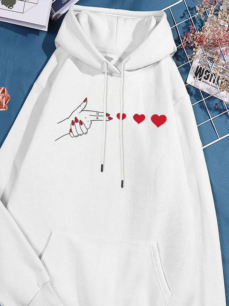 

Launch Love Printing Hoodies Women Cotton Stylish Sweatshirts Comfort Everyday Pocket Tracksuit Personality Causal Comfy Clothes